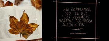 Aie confiance, tout ce qui t'est destiné viendra à toi