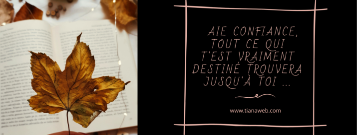 Aie confiance, tout ce qui t'est destiné viendra à toi